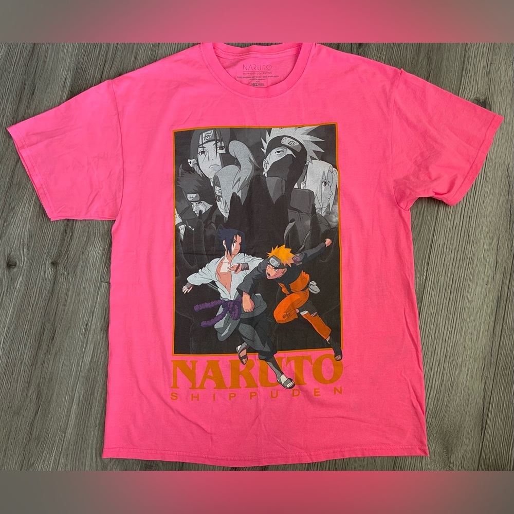 Naruto Shippuden 2002/2007 Naruto sauce Battle Over Collage Mens T-Shirt Size L